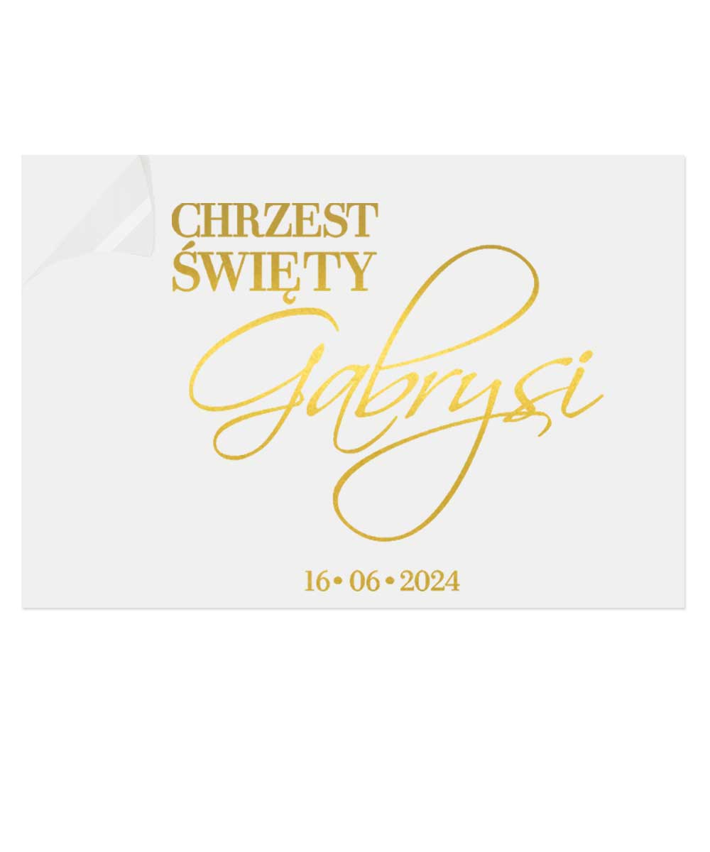 Naklejka personalizowana na chrzest