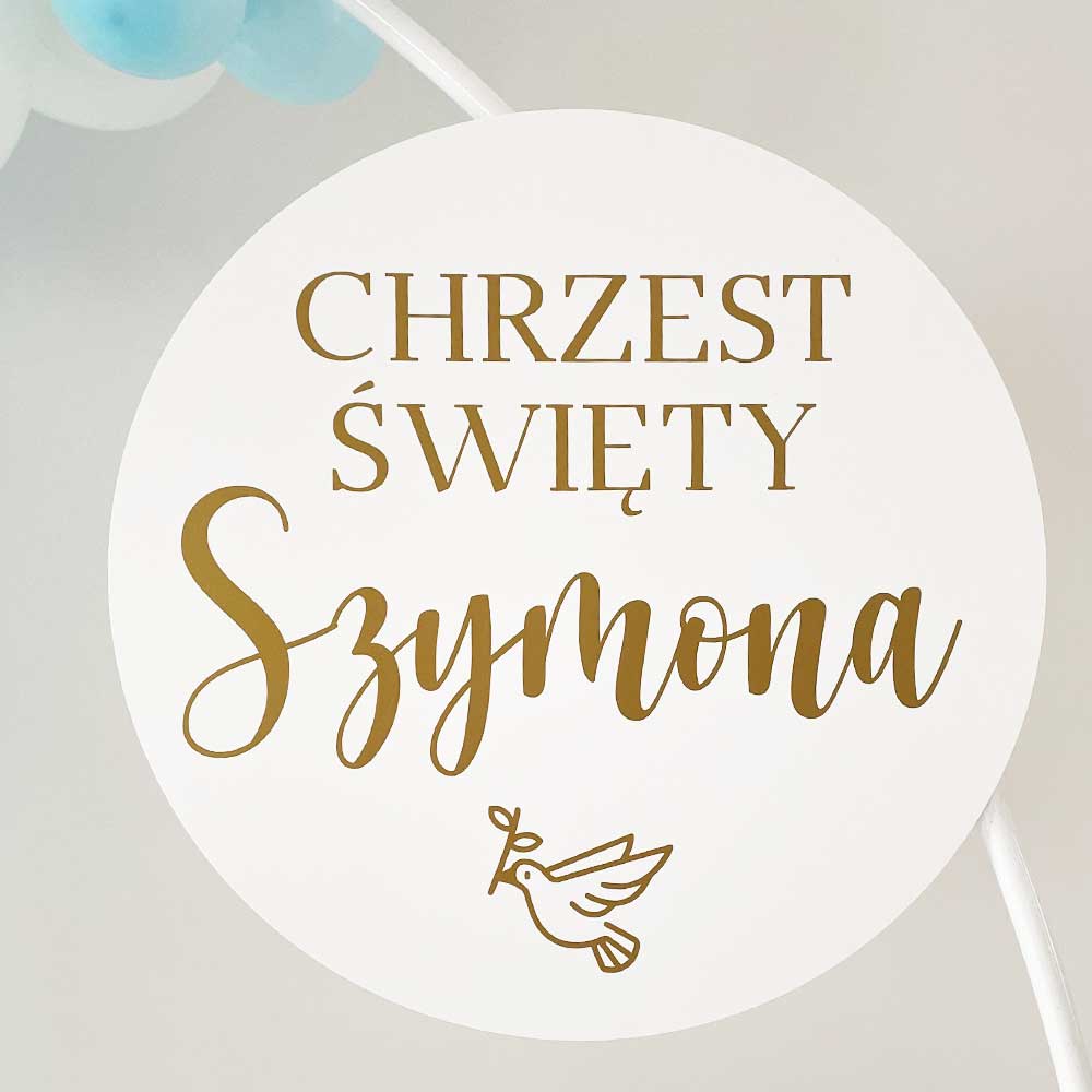 Personalizowana tabliczka na chrzest z imieniem dziecka Gołąbek