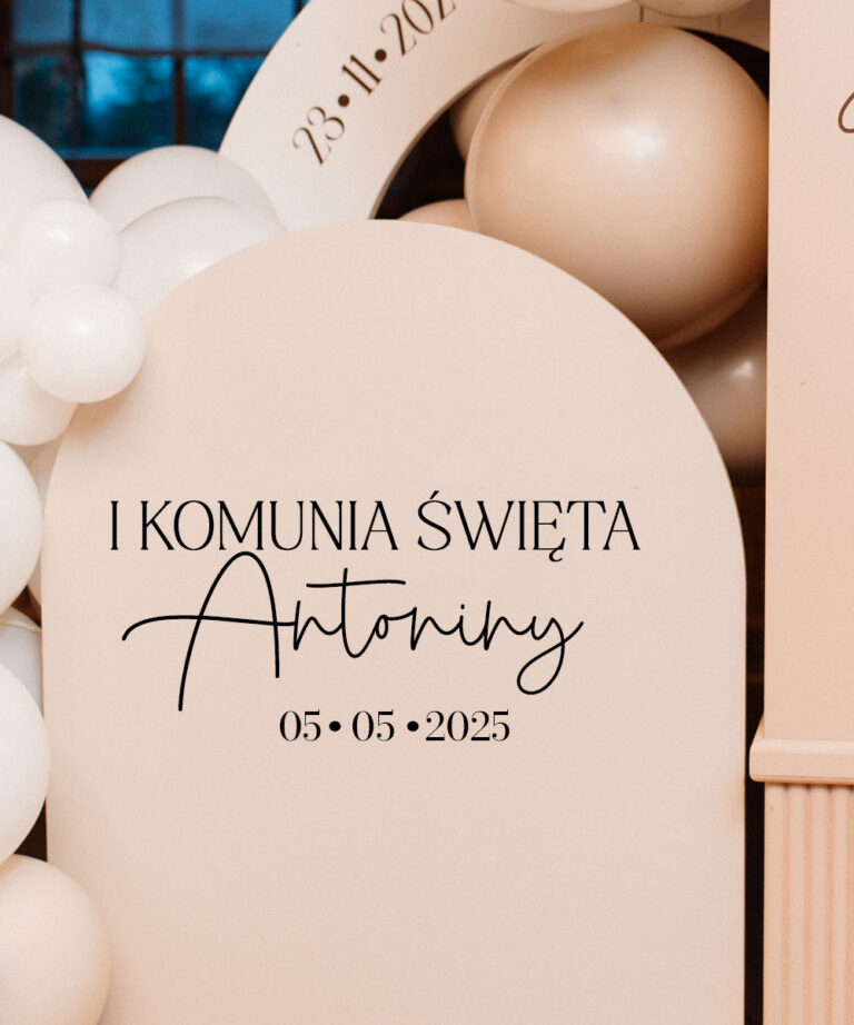 Naklejki na ścianki balonowe na Komunię