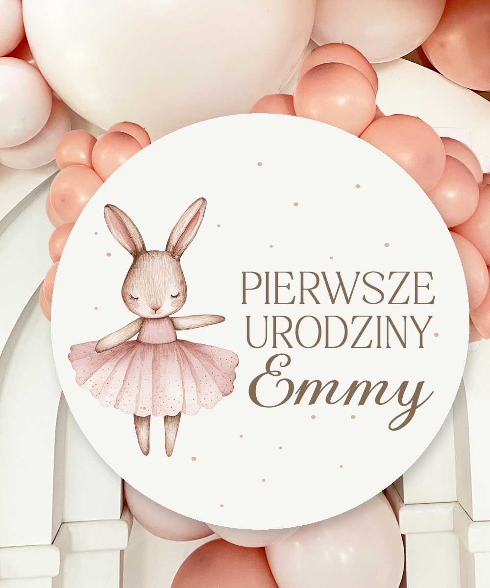 Tabliczka dekoracyjna na roczek z imieniem Króliczek