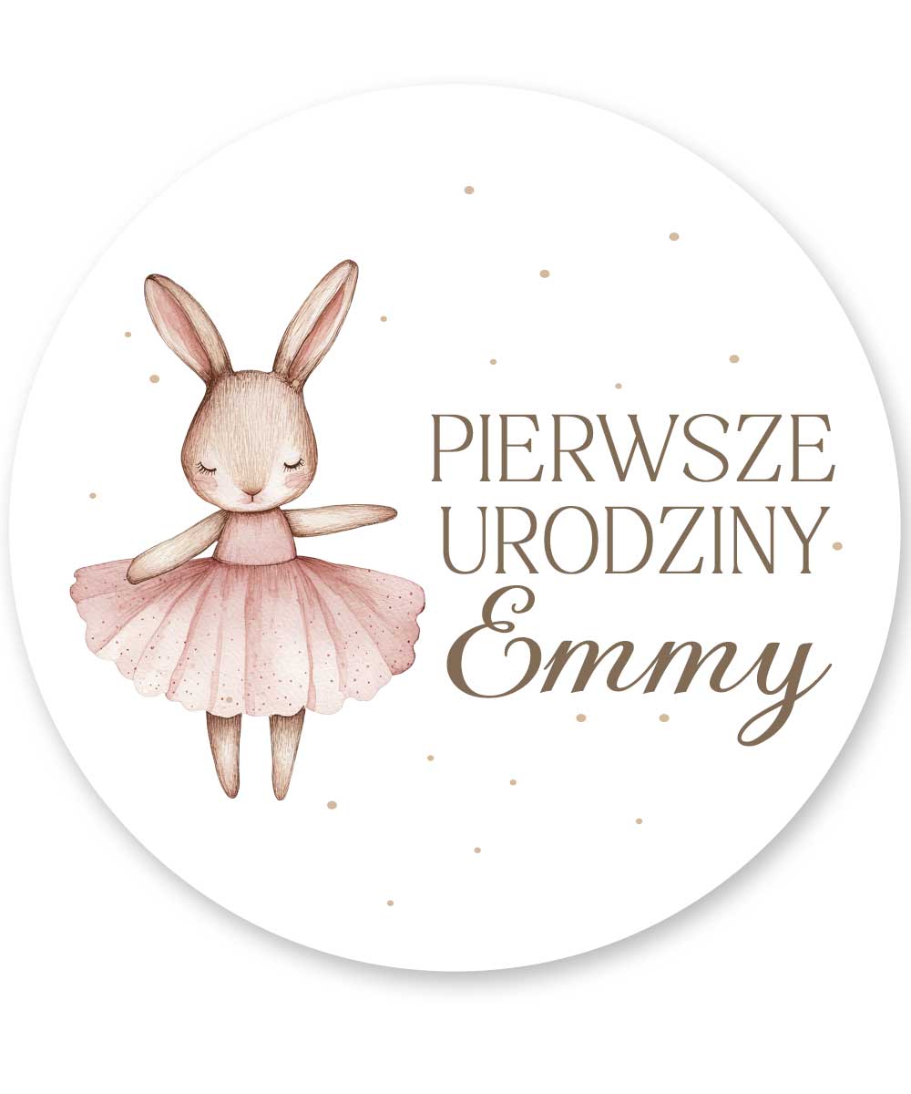 Tabliczka dekoracyjna na roczek z imieniem Króliczek