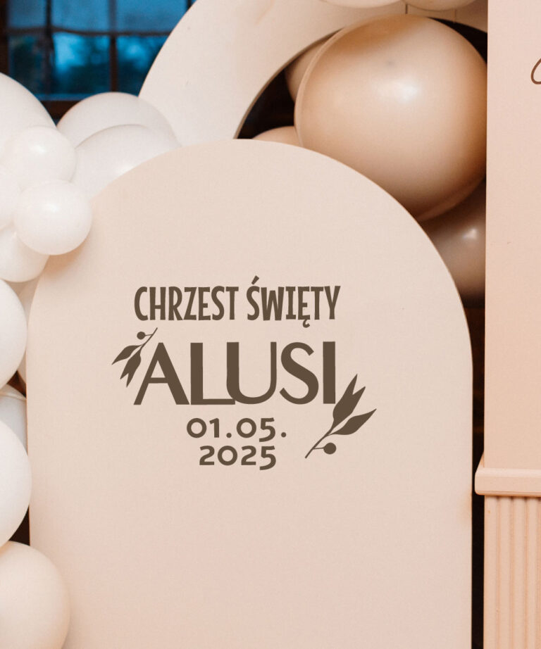 Naklejki na ścianki balonowe na chrzest