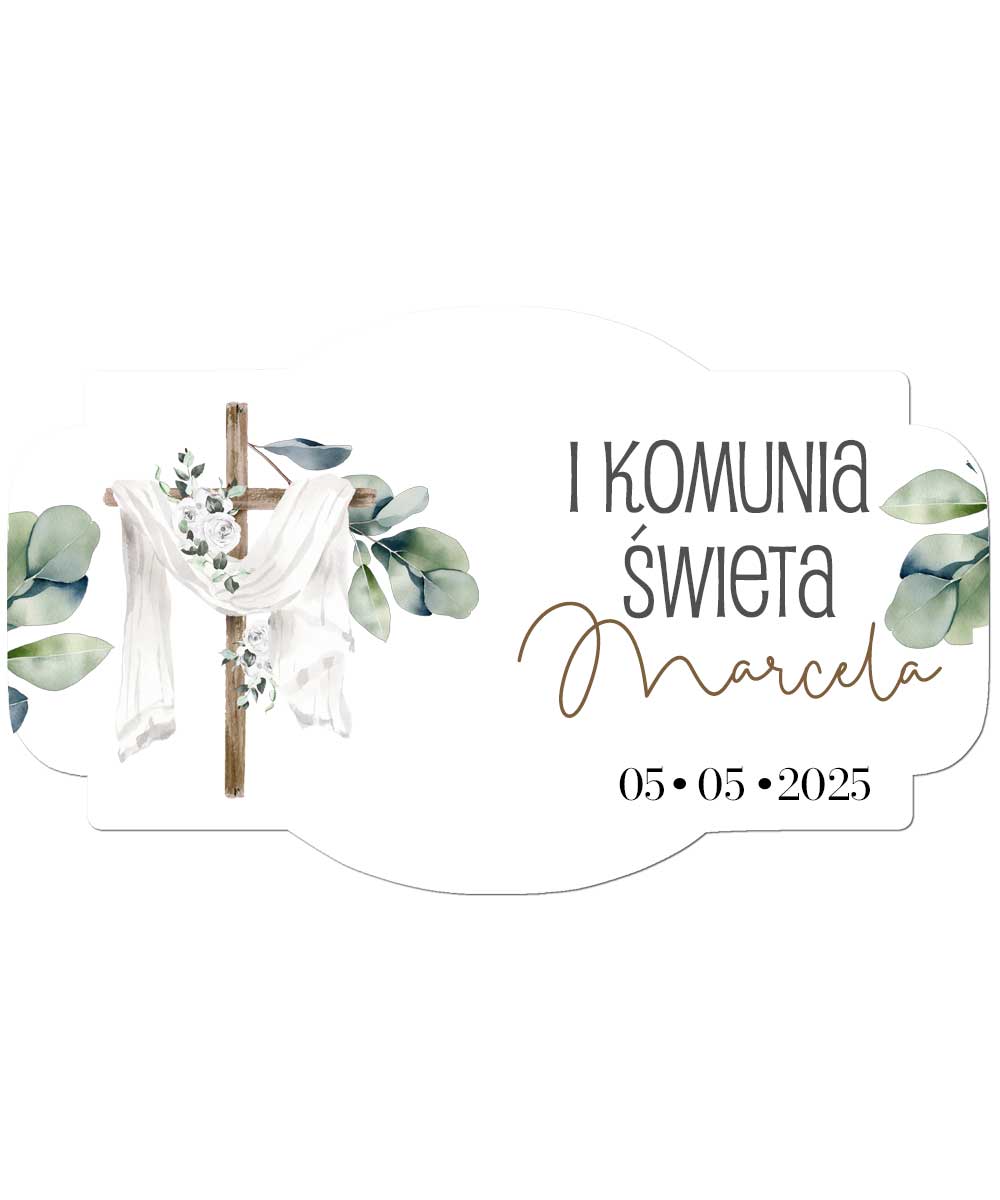 Dekoracja na I Komunię Świętą - personalizowana tabliczka