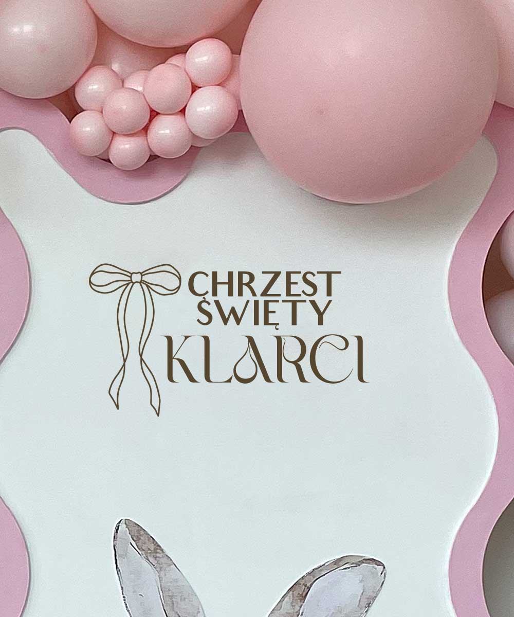 Napis na ściankę na chrzest z imieniem KOKARDA