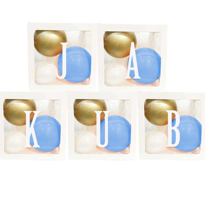 Pudełko na balony z Napisem w błękicie